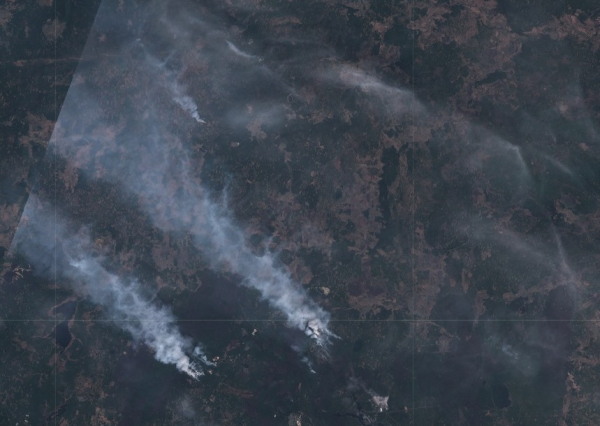 Горящий в Свердловской области лес виден из космоса 0