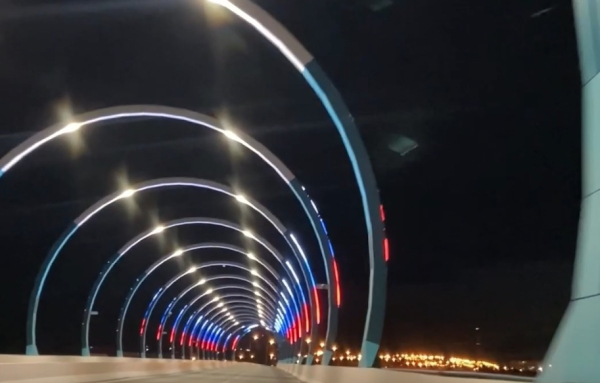 Мост через Тагильский пруд окрасили в российский триколор 0